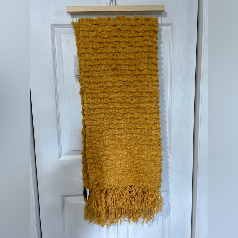 Max Studio Home Decorative Throw 50” x 60” yellow mustard